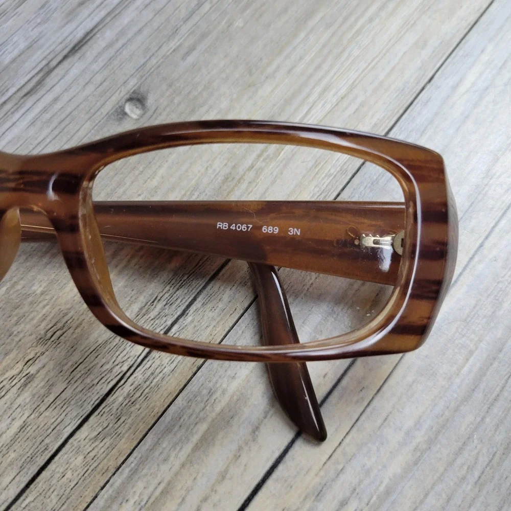 Ray-Ban Eyeglasses RB 4067 689 Brown Rectangular Frames‎ Only 52-16-145